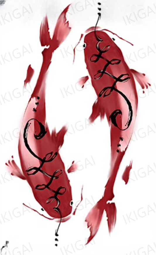 Red Koi Fish Watercolour